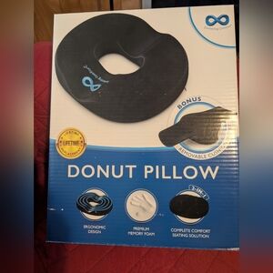 Black Ergonomic Pillow with Cushion Insert